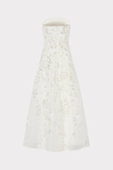 Petunia Beaded Dream Sequins Gown White/Silver | Milly Women