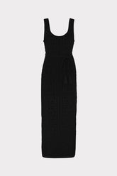 Bubble Pointelle Knit Midi Dress Black | Milly Women