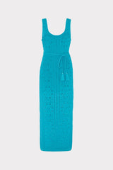 Bubble Pointelle Knit Midi Dress Bright Blue | Milly Women