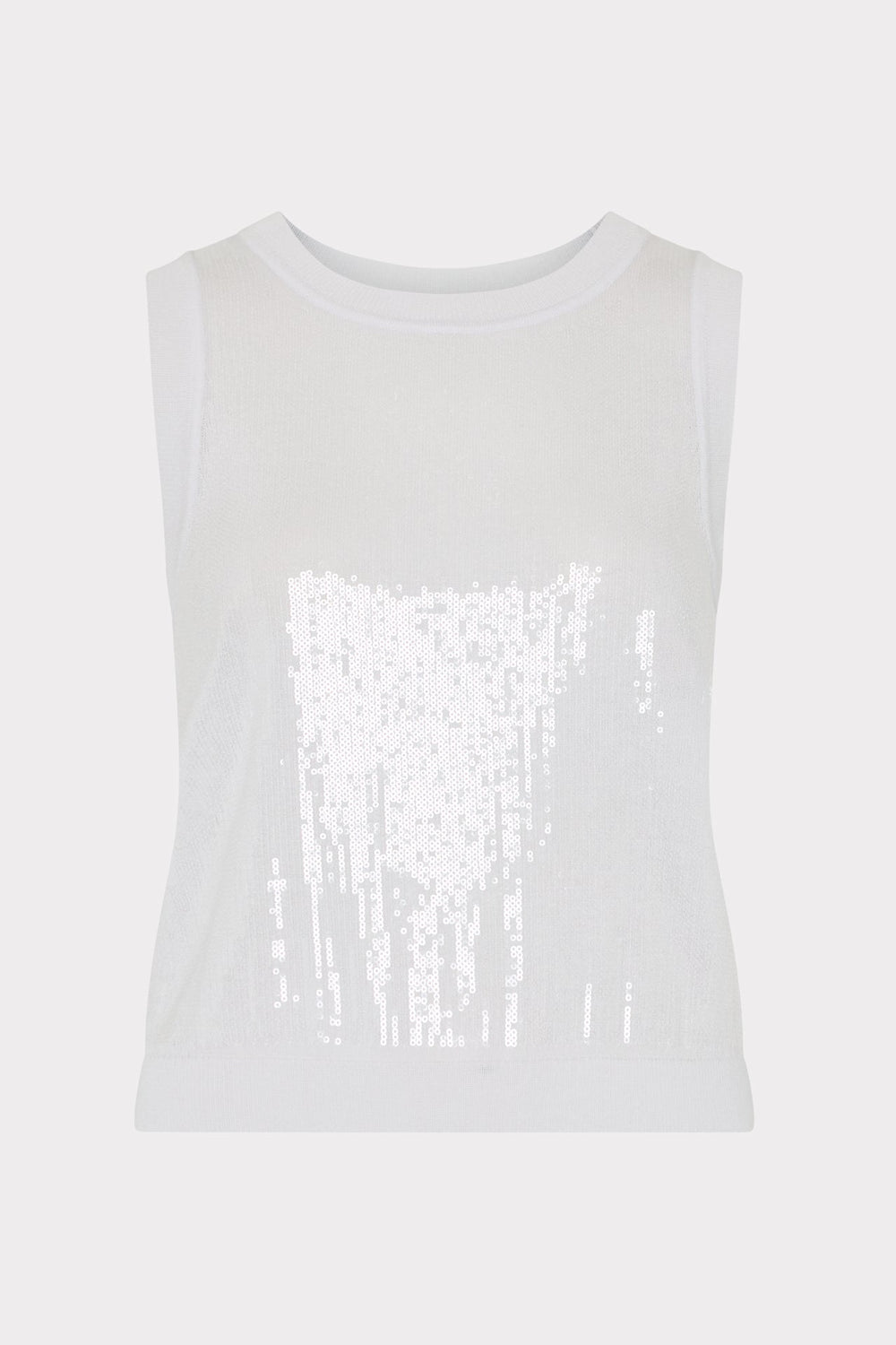 Sequin Knit Shell Top Ecru | Milly Women