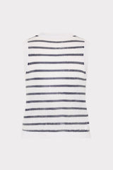 Sequin Knit Shell Top Ecru/Navy | Milly Women
