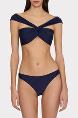 Olivia Draped Bandeau Top Navy | Milly Women