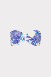 Brushwork Floral Bandeau Bikini Top Blue Multi | Milly Women