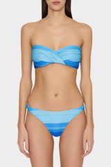 Sunset Stripe Twist Bandeau Top Blue Multi | Milly Women