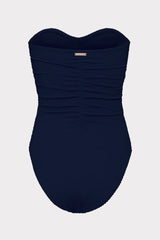 Textured Ruched One Piece Navy | Milly Women