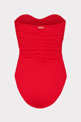 Textured Ruched One Piece Red | Milly Women