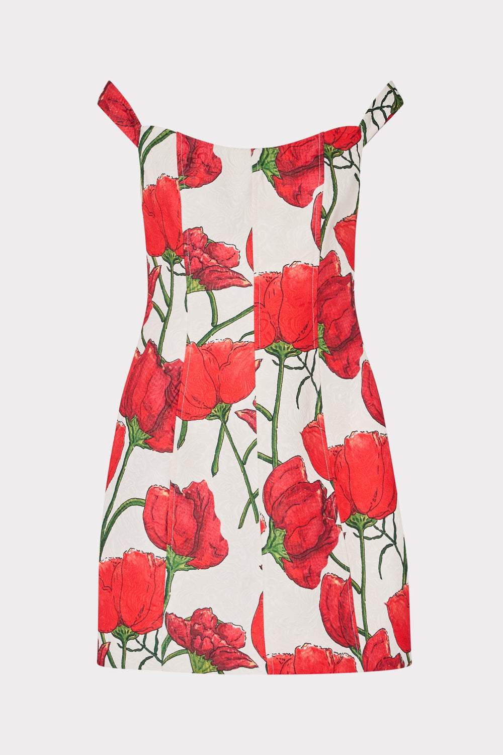 Peggy Off The Shoulder Red Peonia Mini Dress Red Multi | Milly Women