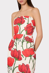Orion Red Peonia Jacquard Dress Red Multi | Milly Women