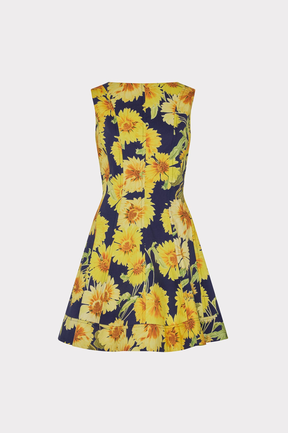 Poppy Sunflower Poplin Mini Dress Navy Multi | Milly Women