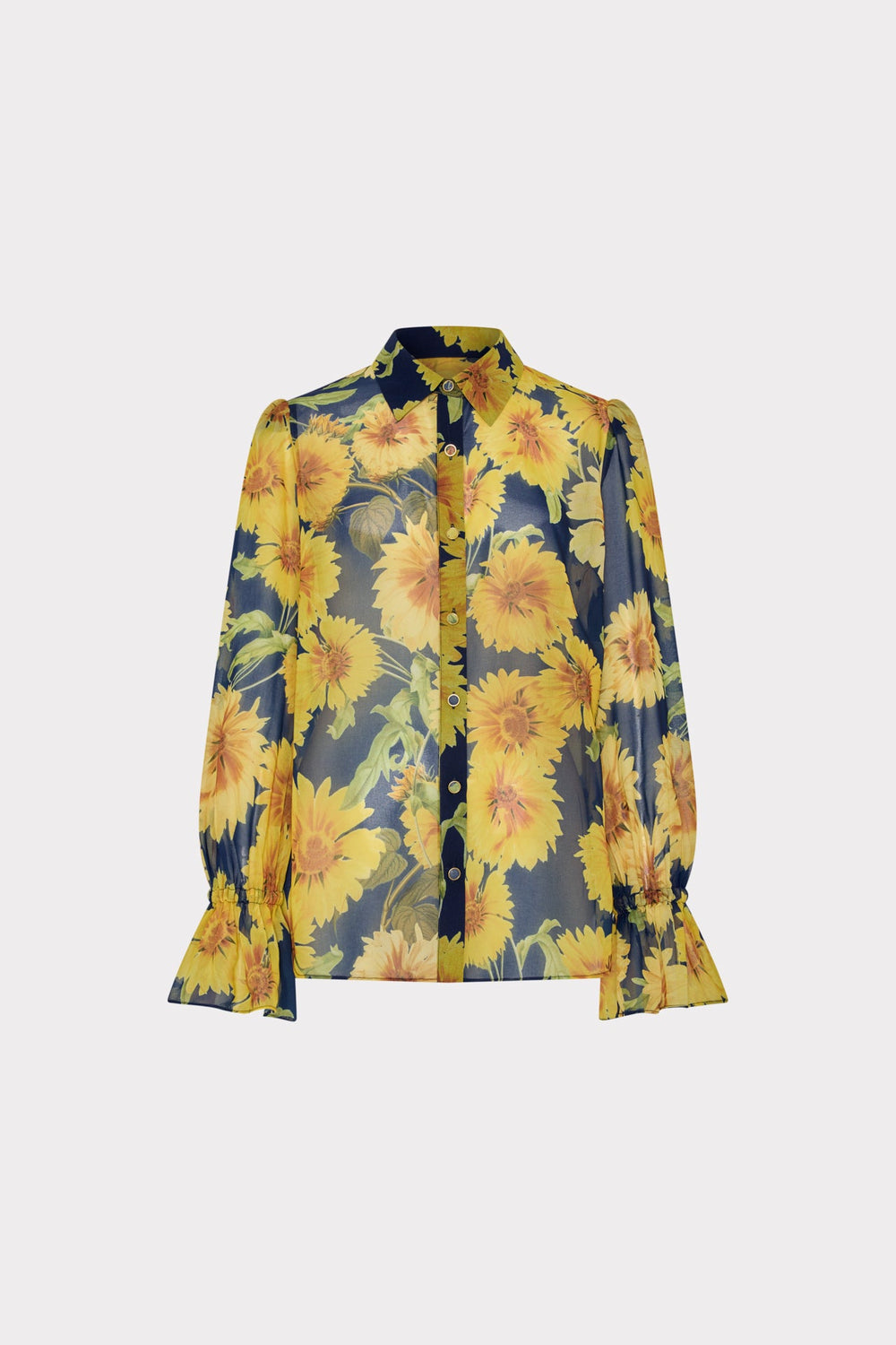 Lacey Sunflower Blouse Navy Multi | Milly Women