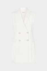 Cora Sleeveless Pleated Blazer Dress White | Milly Women