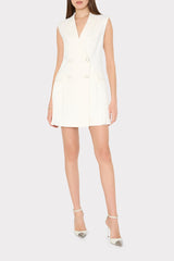 Cora Sleeveless Pleated Blazer Dress White | Milly Women