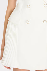 Cora Sleeveless Pleated Blazer Dress White | Milly Women