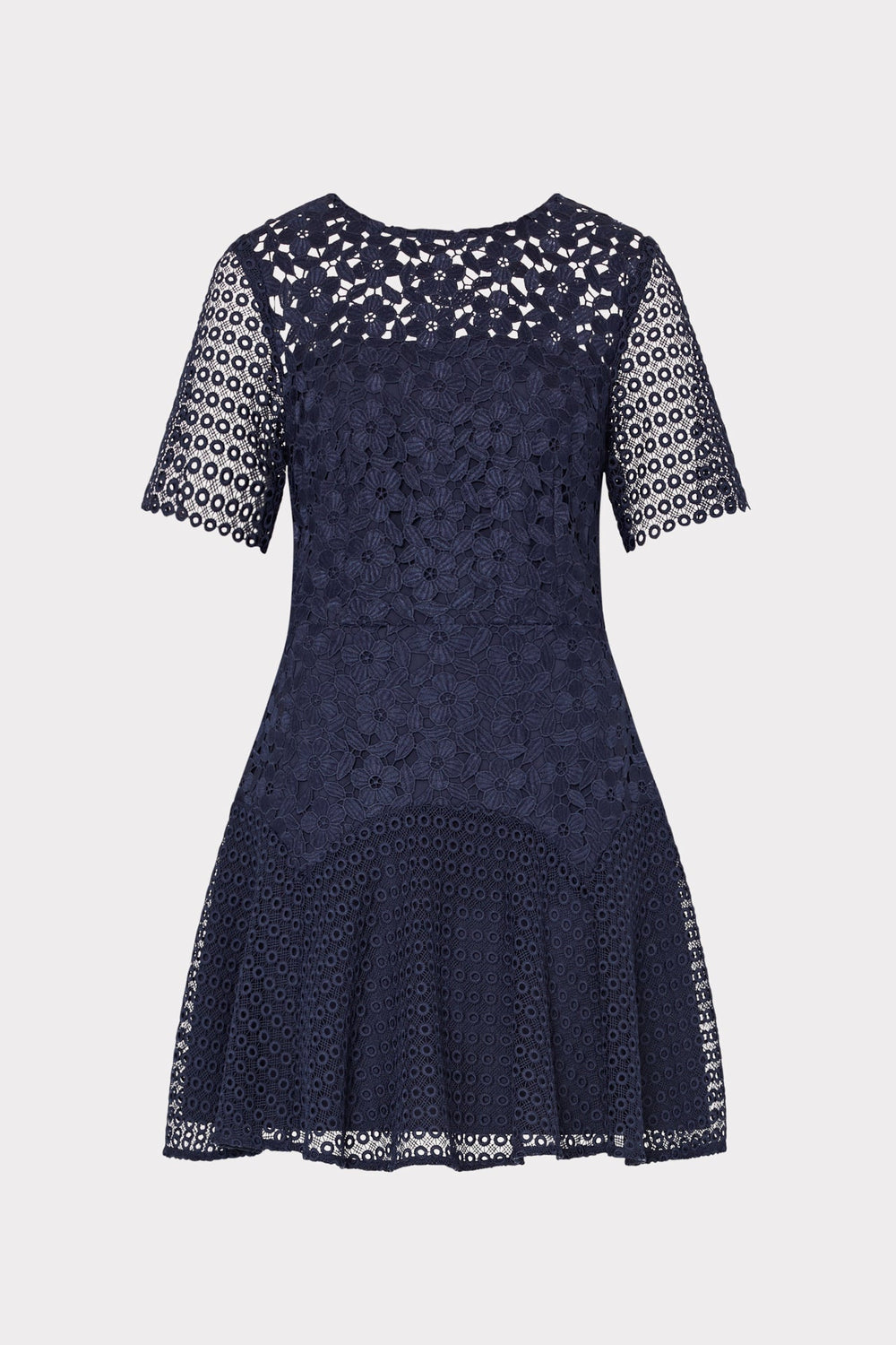 Lana Floral Geo Combo Lace Mini Dress Navy | Milly Women