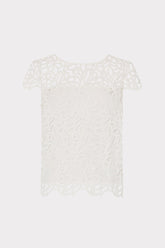 Baby Curled Lace Top White | Milly Women