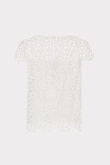 Baby Curled Lace Top White | Milly Women
