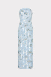 Jasmine Sequins Strapless Dress Light Blue | Milly Women