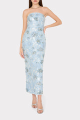 Jasmine Sequins Strapless Dress Light Blue | Milly Women