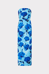 Orion Blurred Blossom Jacquard Dress Blue Multi | Milly Women