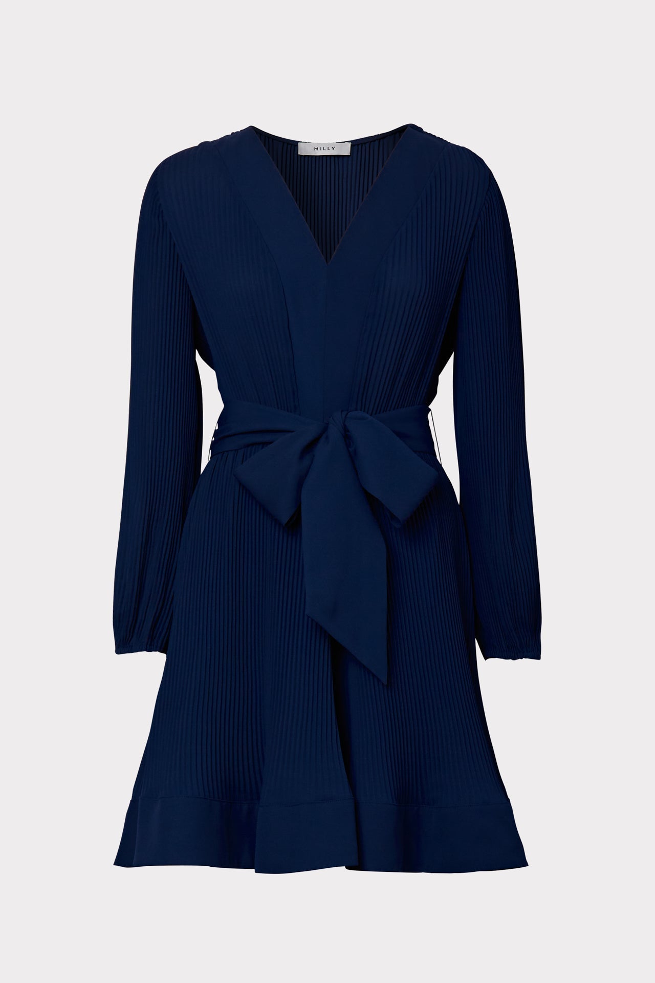Liv Pleated Dress Navy | Milly Women