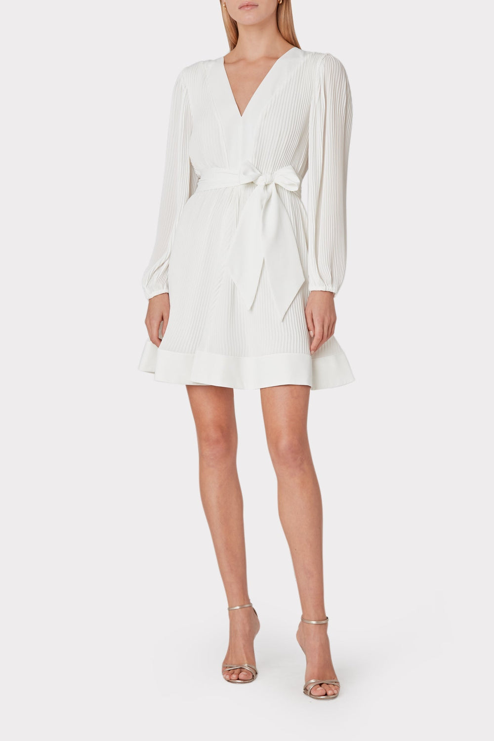 Liv Pleated Dress White | Milly Women