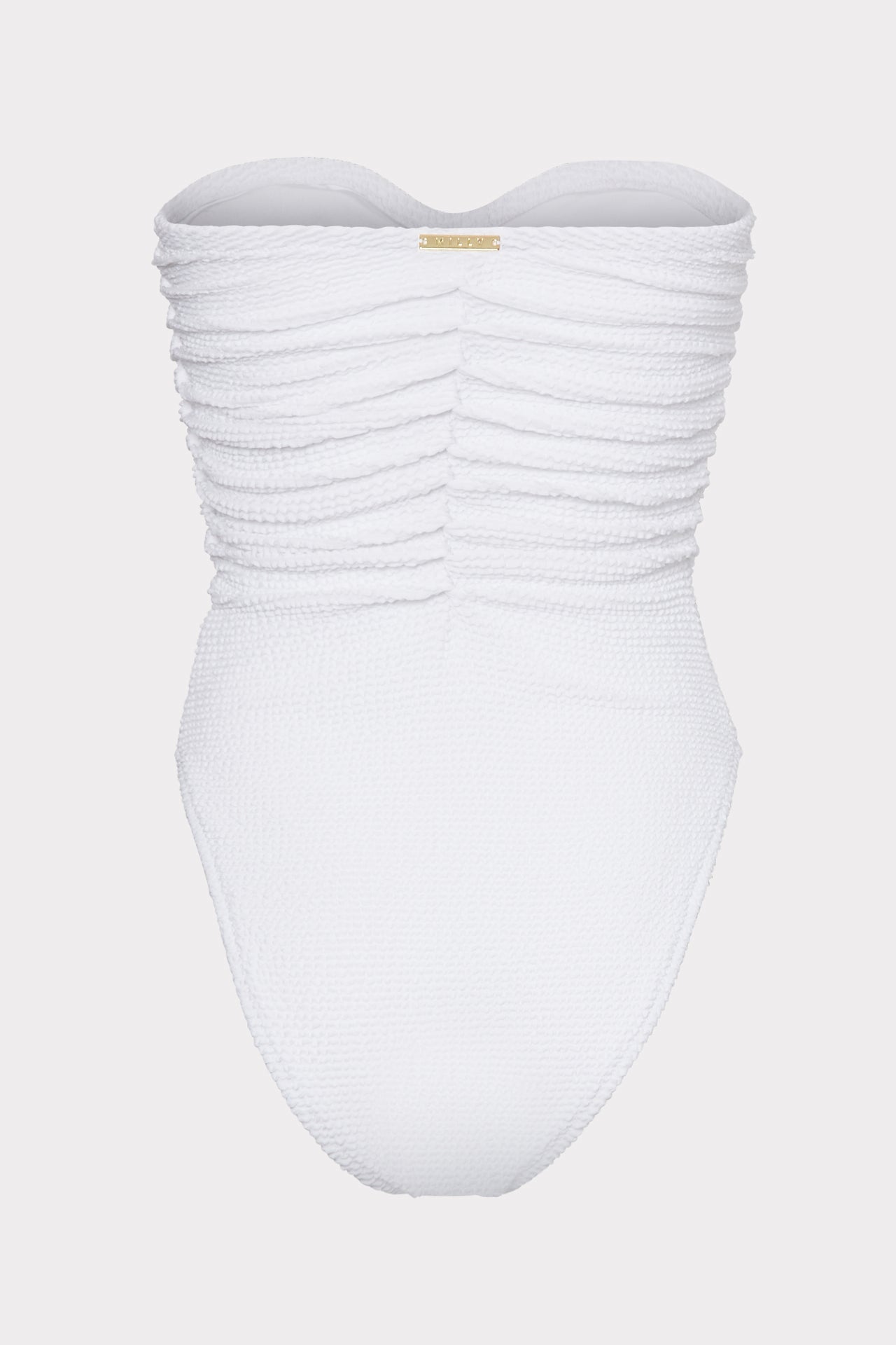 Textured Ruched One Piece White | Milly Women