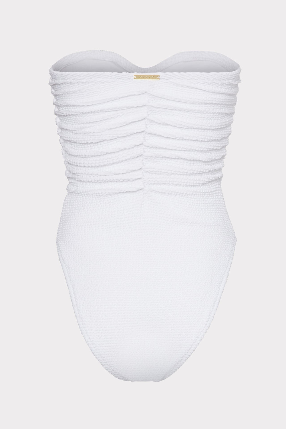 Textured Ruched One Piece White | Milly Women