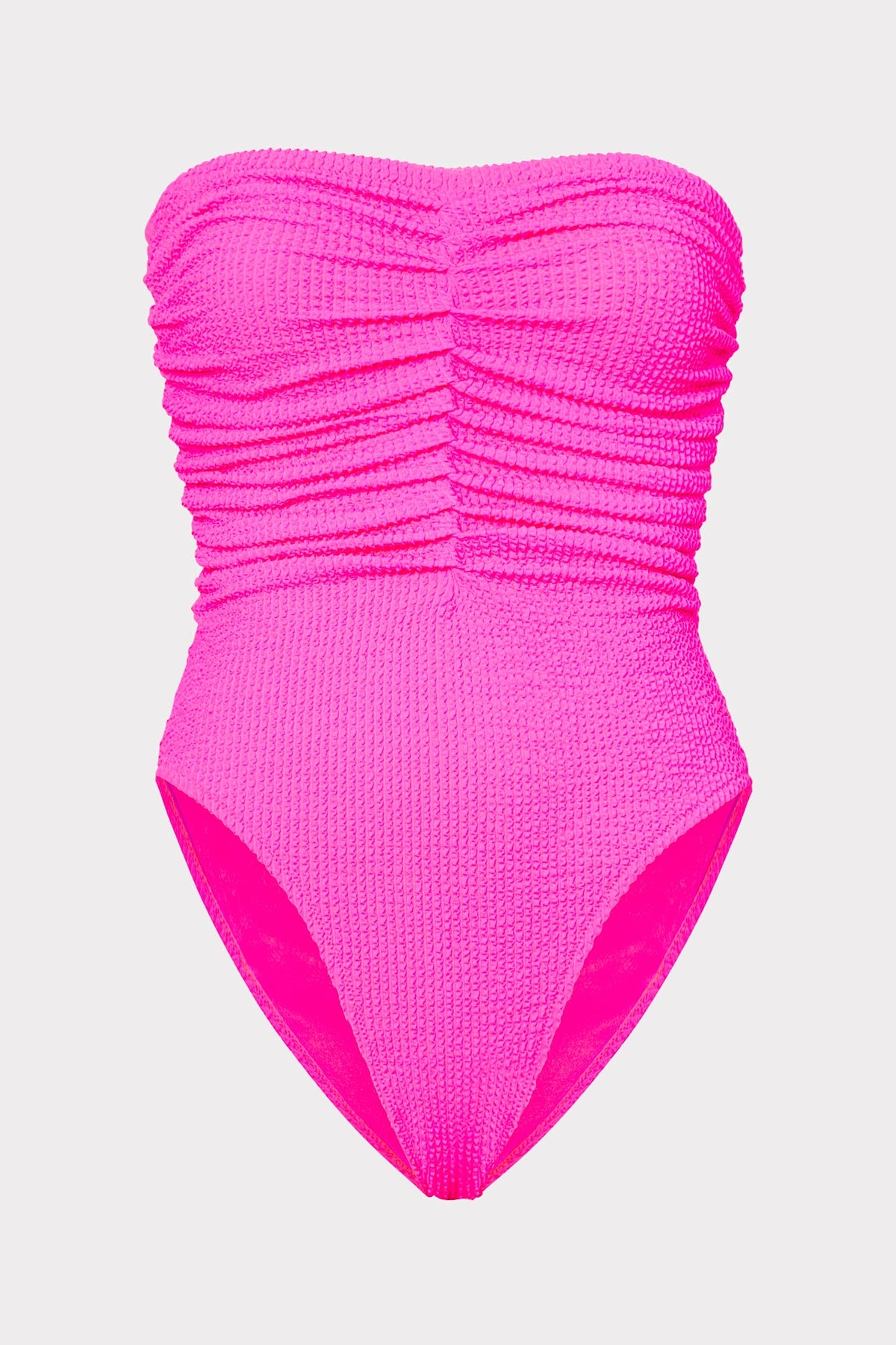 Textured Ruched One Piece Neon Pink | Milly Women
