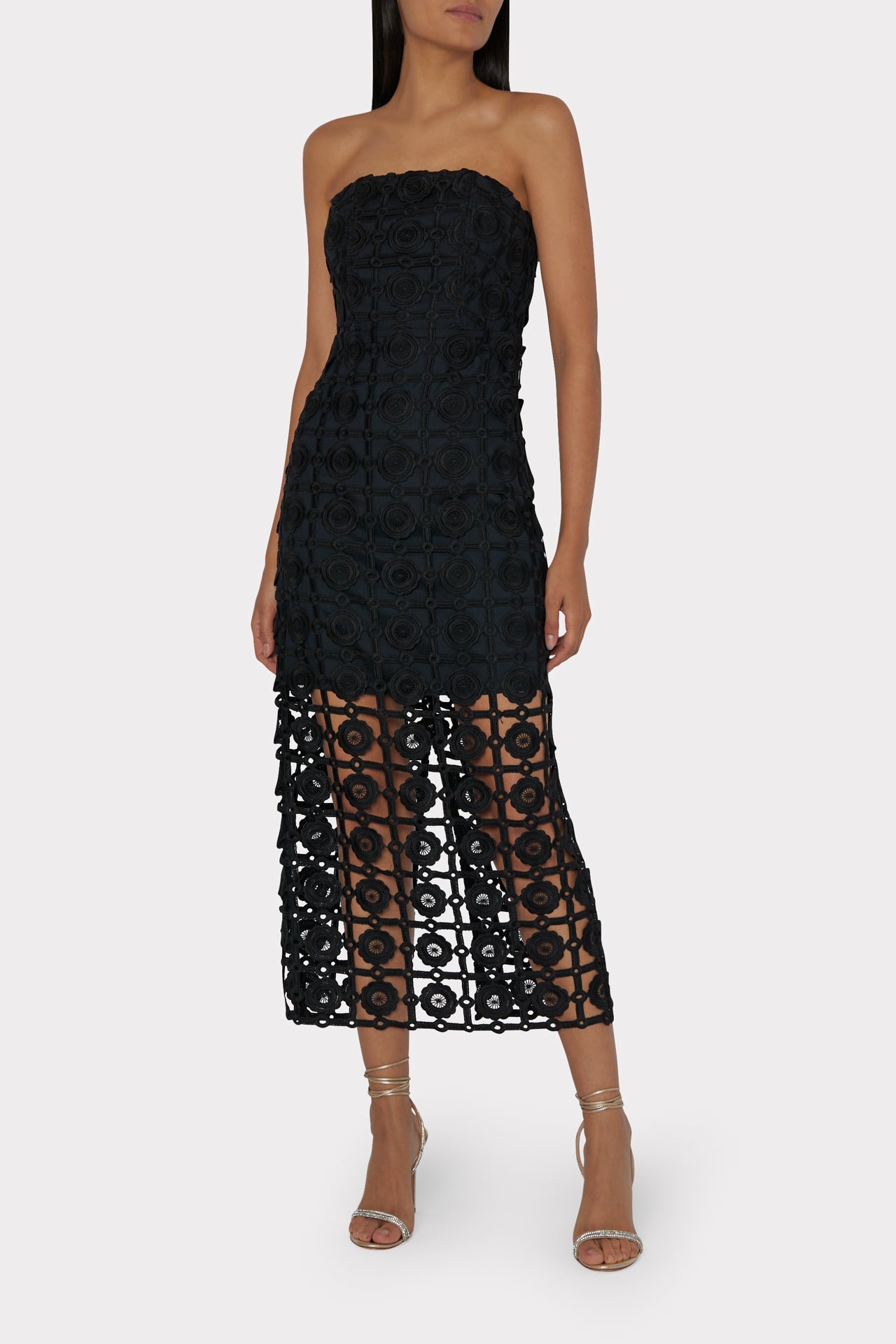 Kait Tile Lace Dress Black | Milly Women