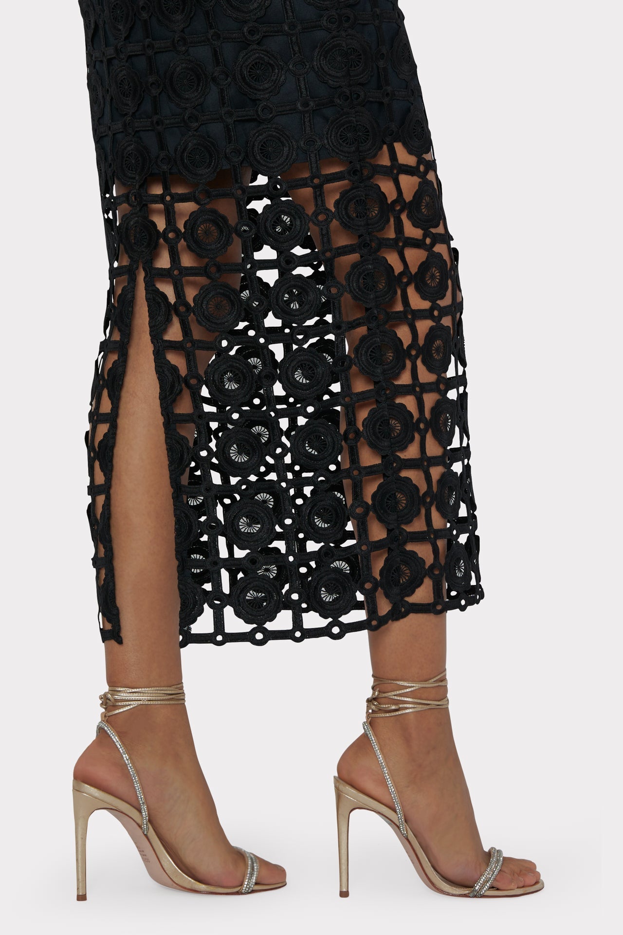 Kait Tile Lace Dress Black | Milly Women