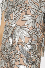 Kristina Sequin Lace Skirt Silver | Milly Women