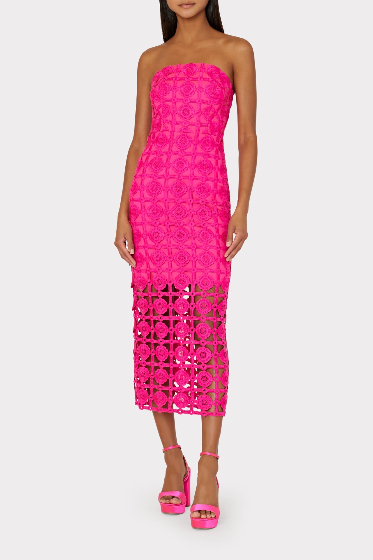 Kait Tile Lace Dress Milly Pink | Milly Women