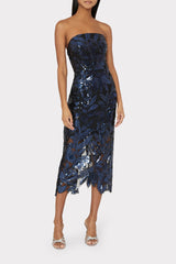 Kait Floral Sequins Dress Navy | Milly Women