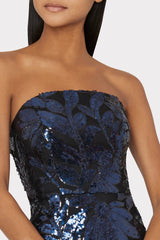 Kait Floral Sequins Dress Navy | Milly Women