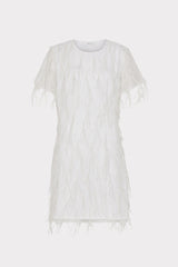 Rana Feather Dress White | Milly Women