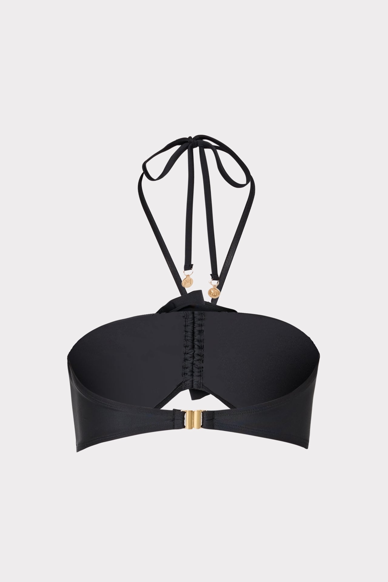 Floral Applique Halter Bikini Top Black | Milly Women