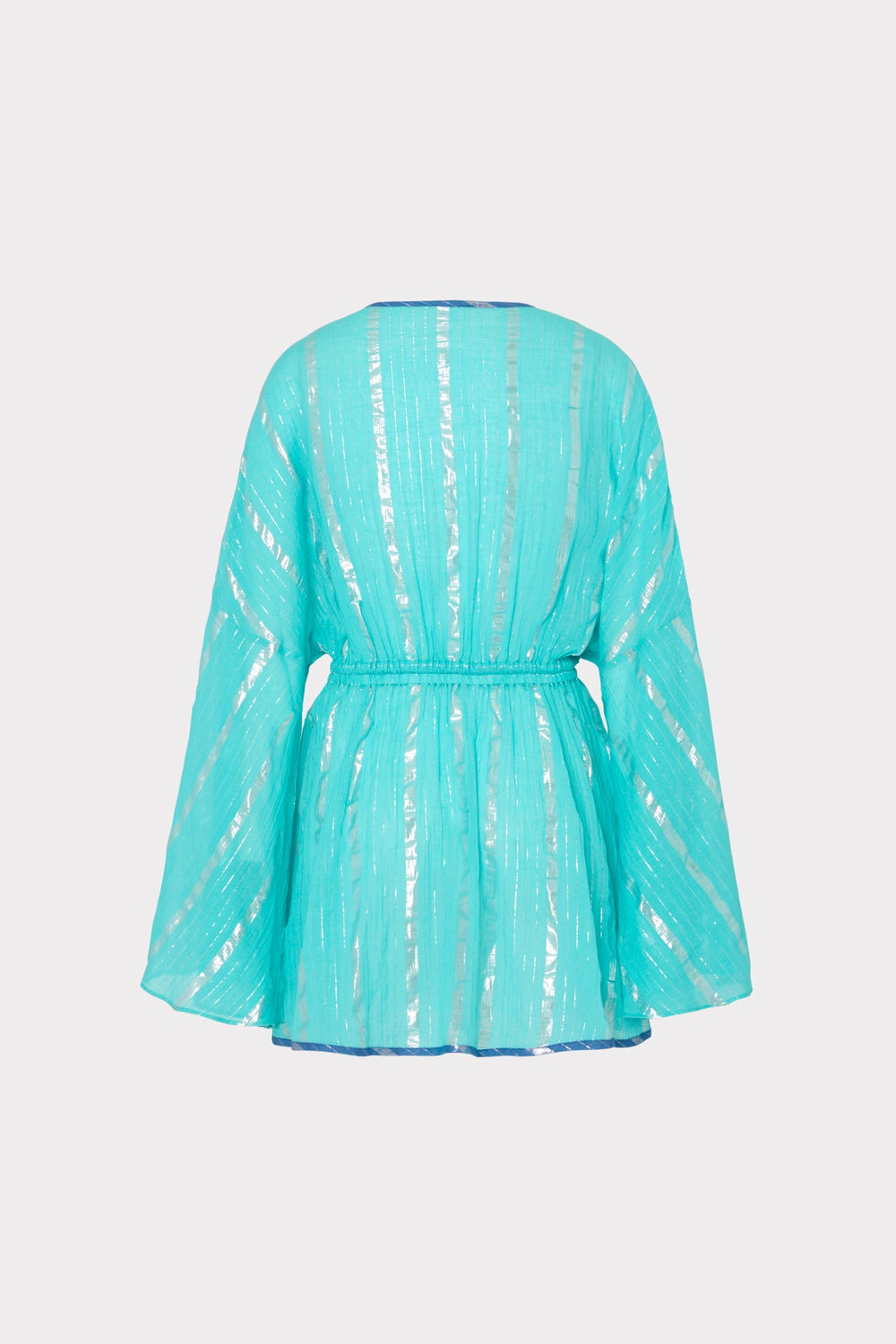Olympia Lurex Stripe Coverup Dress Turquoise/Blue | Milly Women