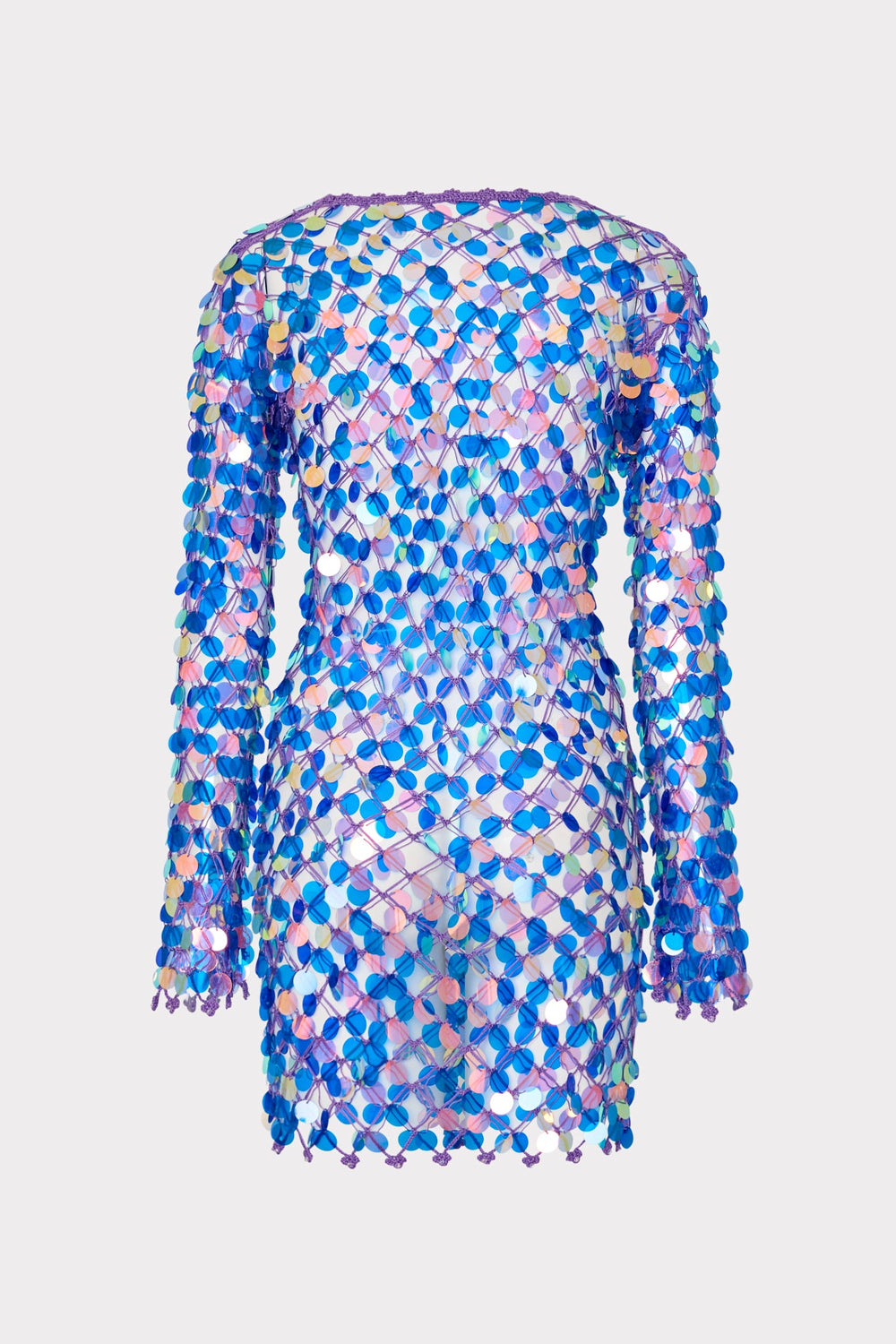 Sequin Crochet Mini Dress Purple | Milly Women