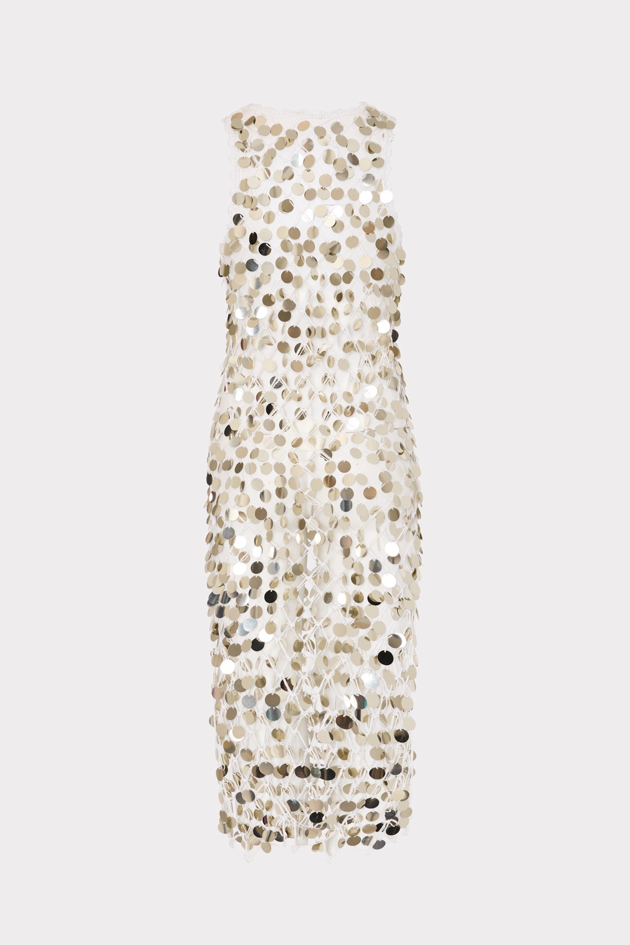 Sequin Crochet Midi Dress Ecru | Milly Women