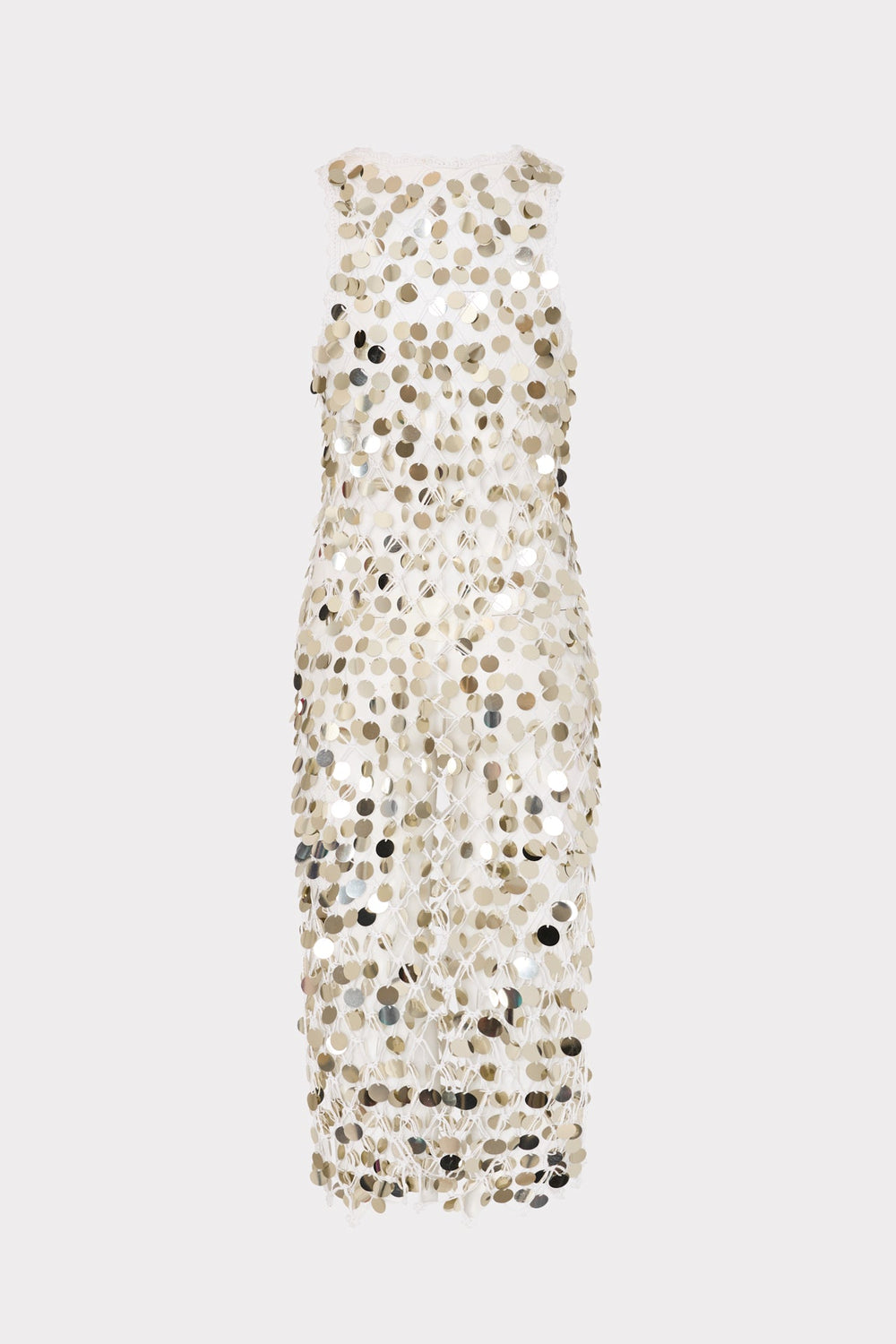 Sequin Crochet Midi Dress Ecru | Milly Women