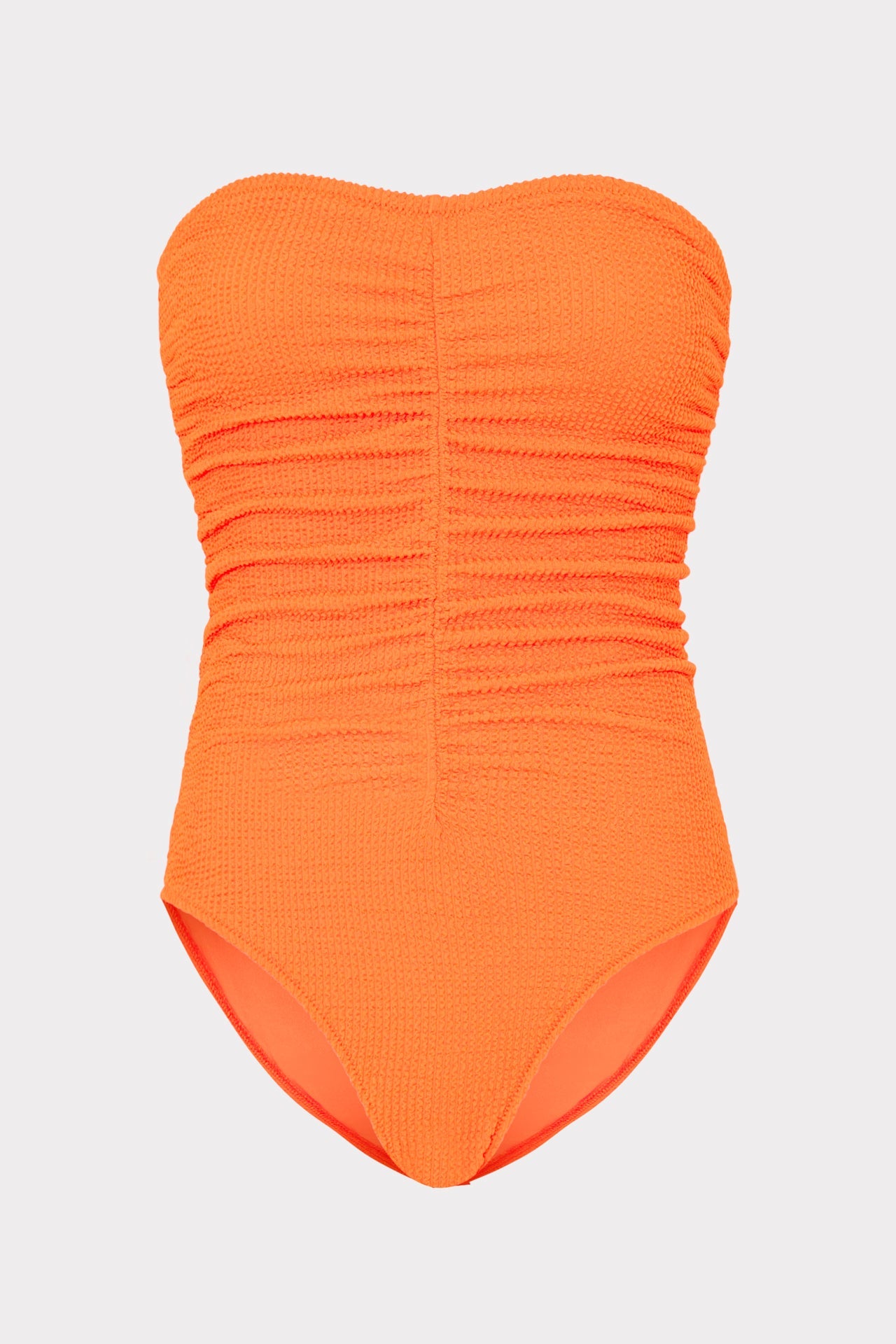 Textured Ruched One Piece Neon Orange | Milly Women
