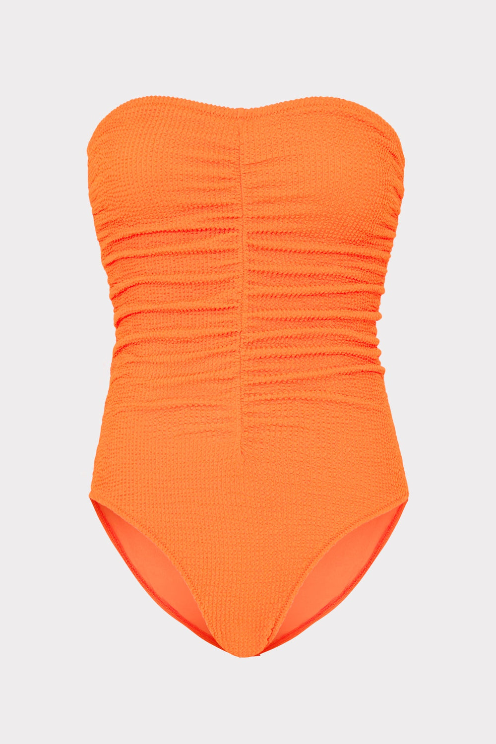 Textured Ruched One Piece Neon Orange | Milly Women