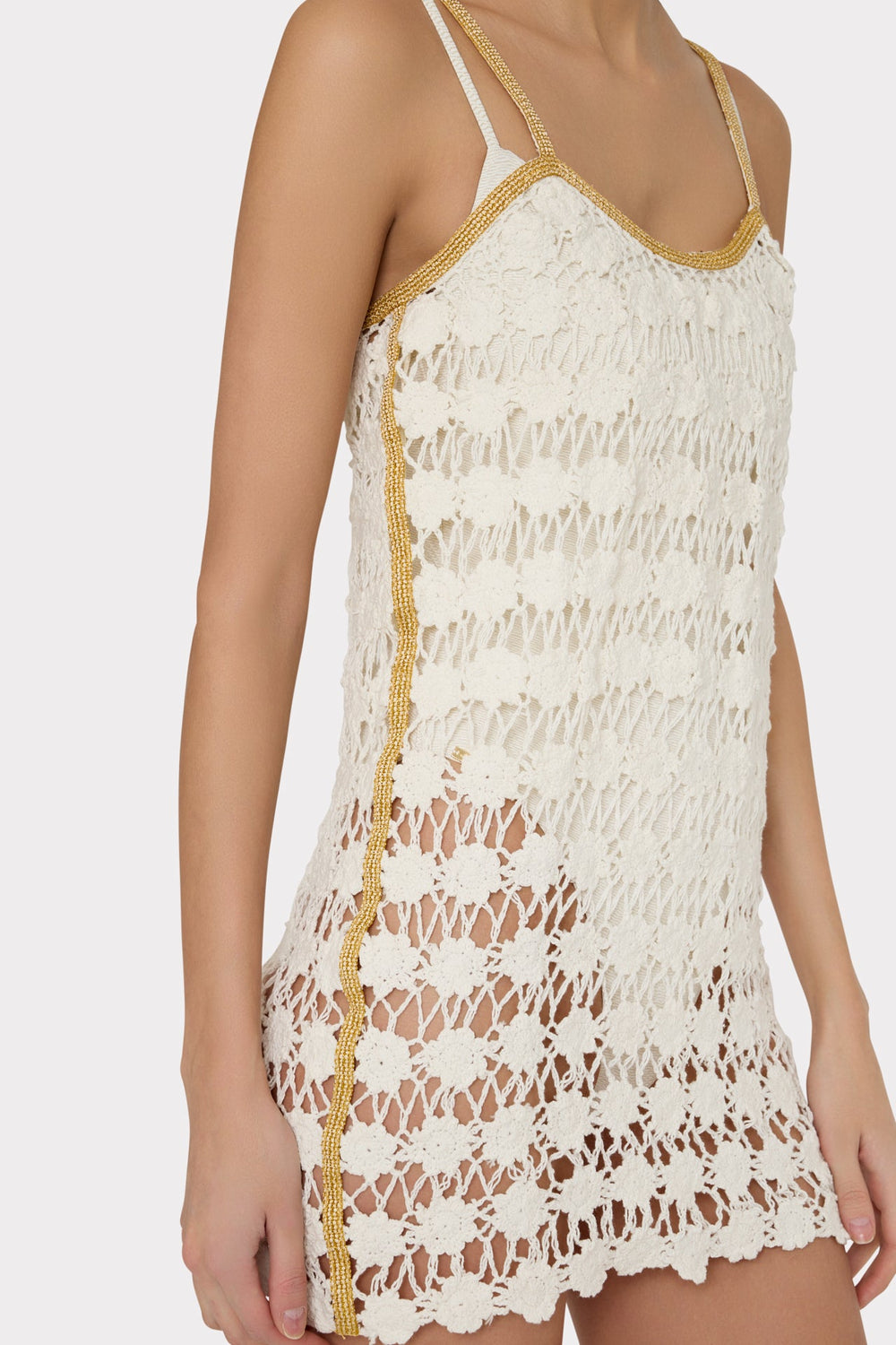 Floral Crochet Cami Mini Dress Ecru | Milly Women
