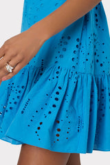 Butterfly Eyelet Off The Shoulder Dress Blue | Milly Women