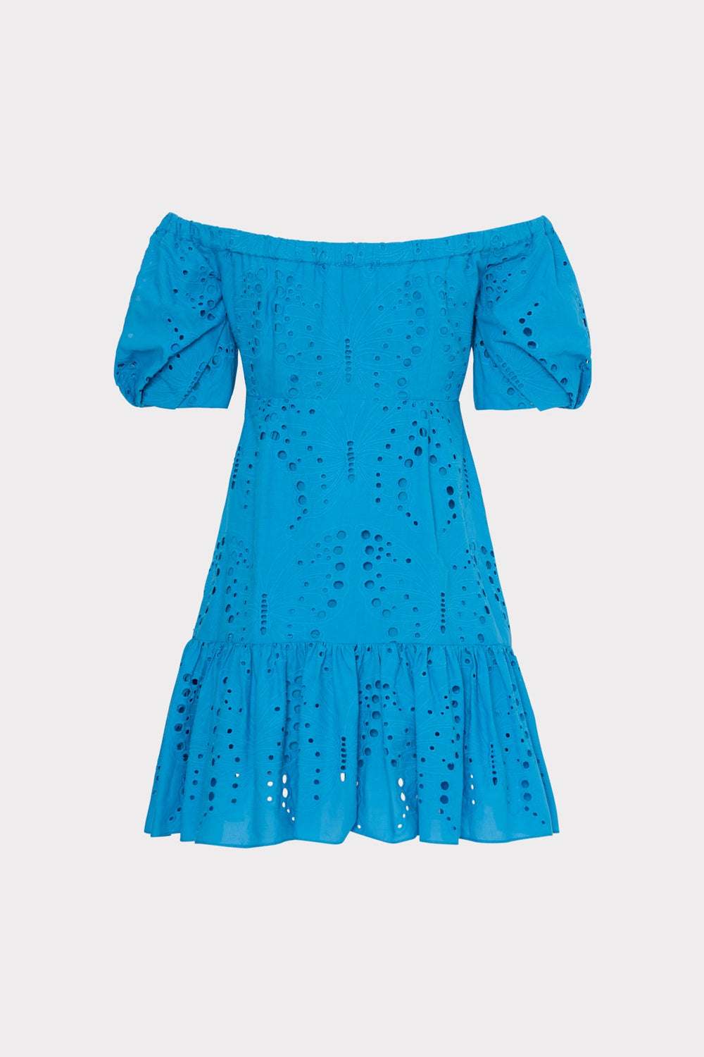 Butterfly Eyelet Off The Shoulder Dress Blue | Milly Women