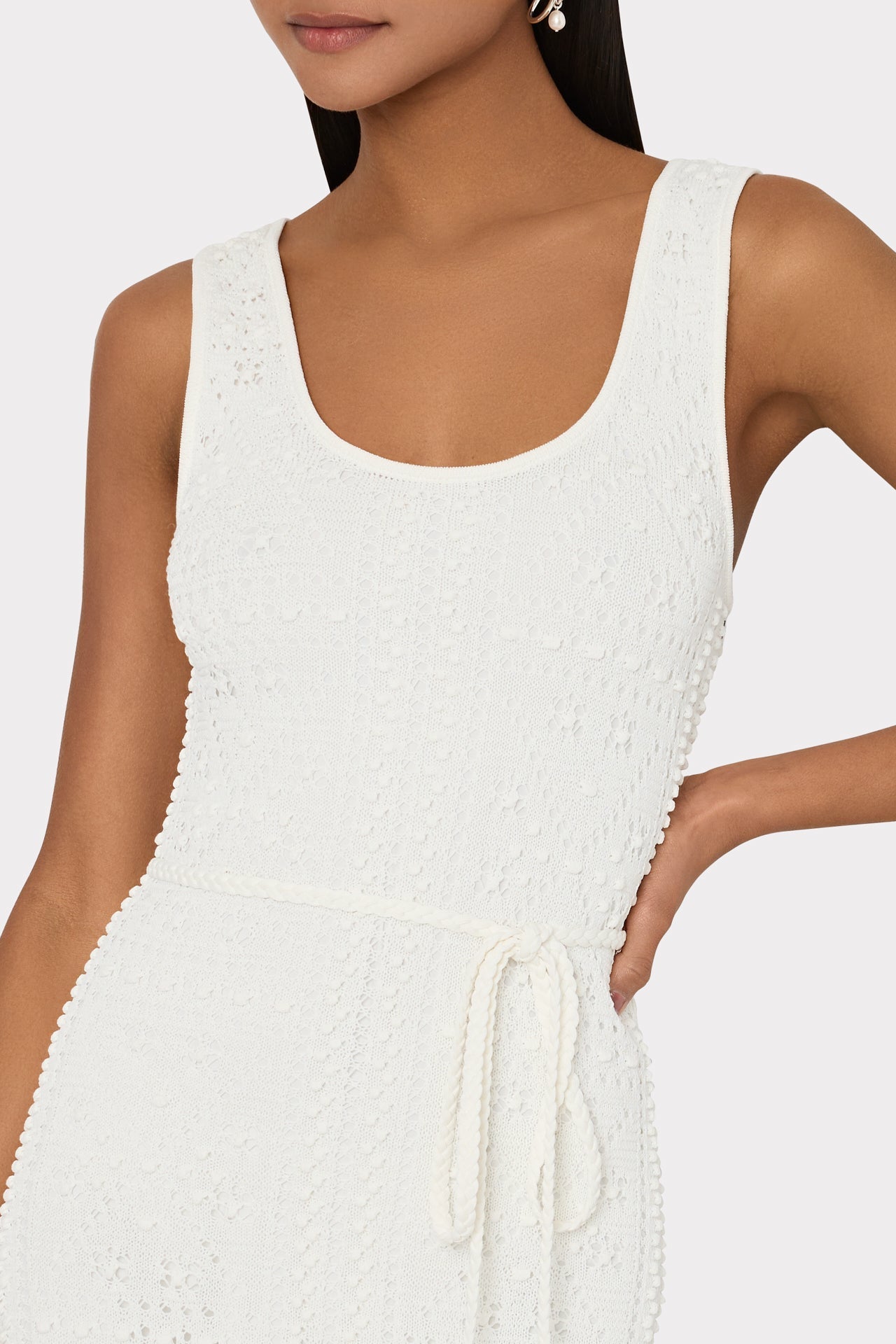 Bubble Pointelle Knit Midi Dress Ecru | Milly Women