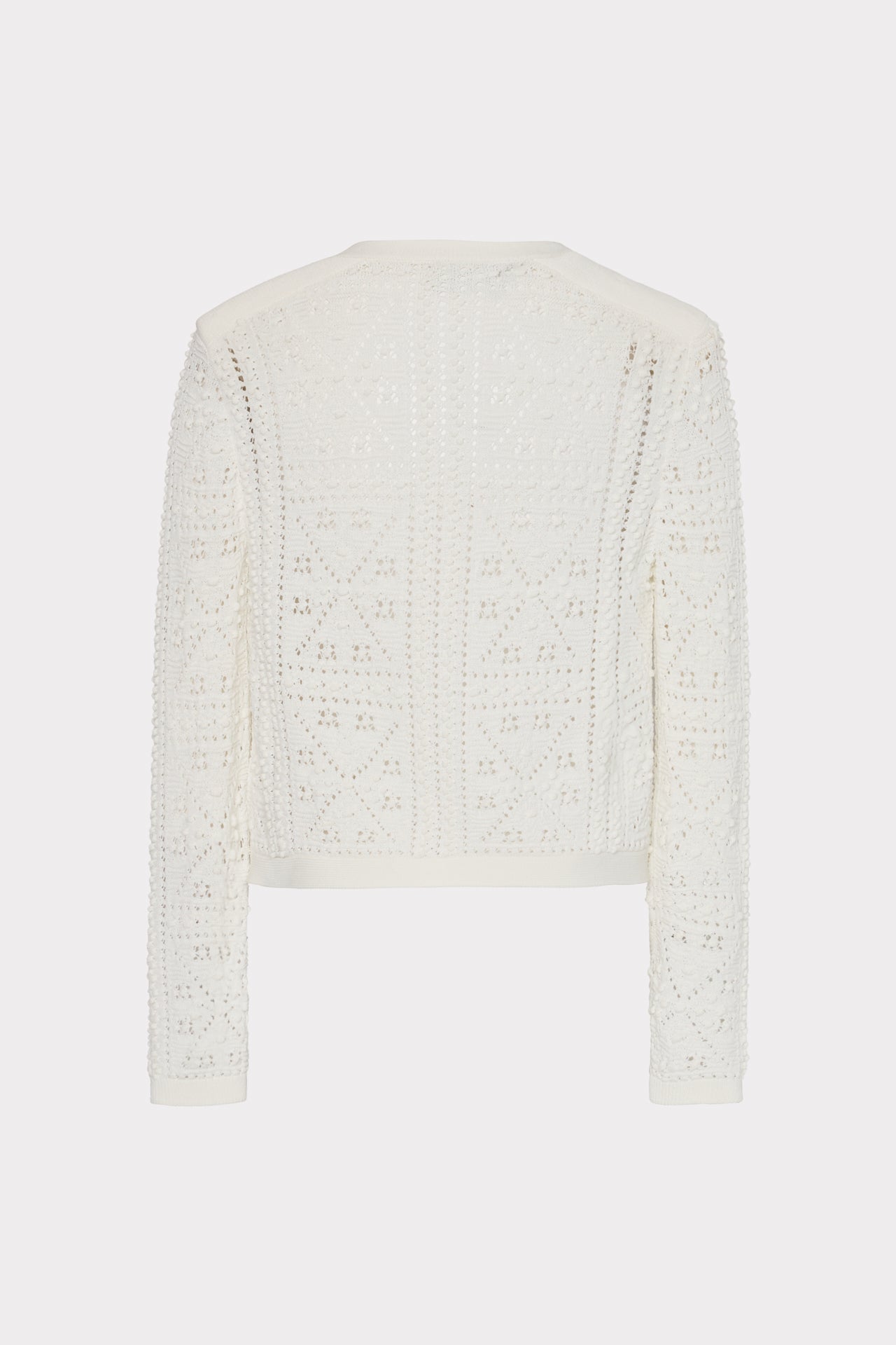 Bubble Pointelle Knit Jacket Ecru | Milly Women