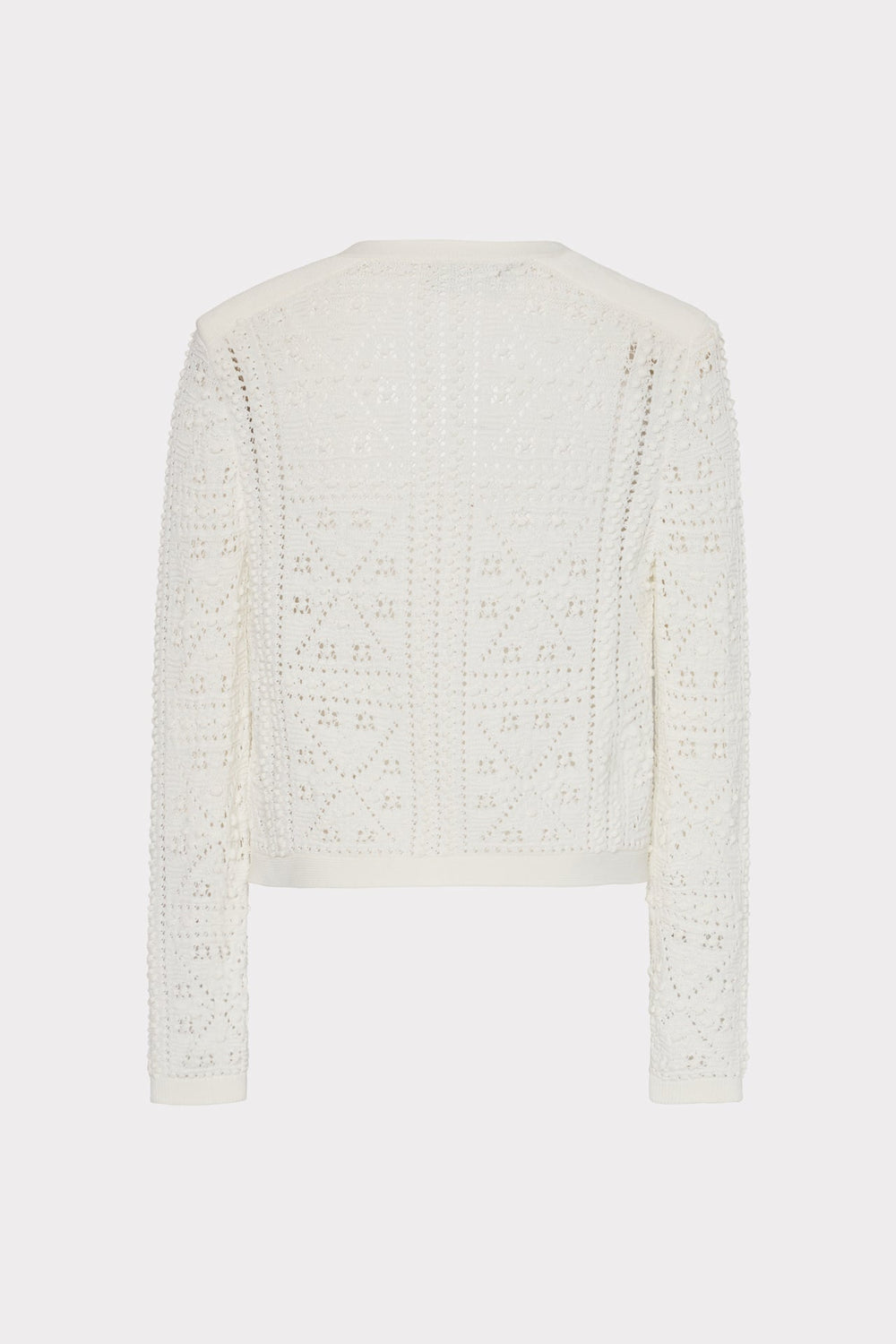 Bubble Pointelle Knit Jacket Ecru | Milly Women
