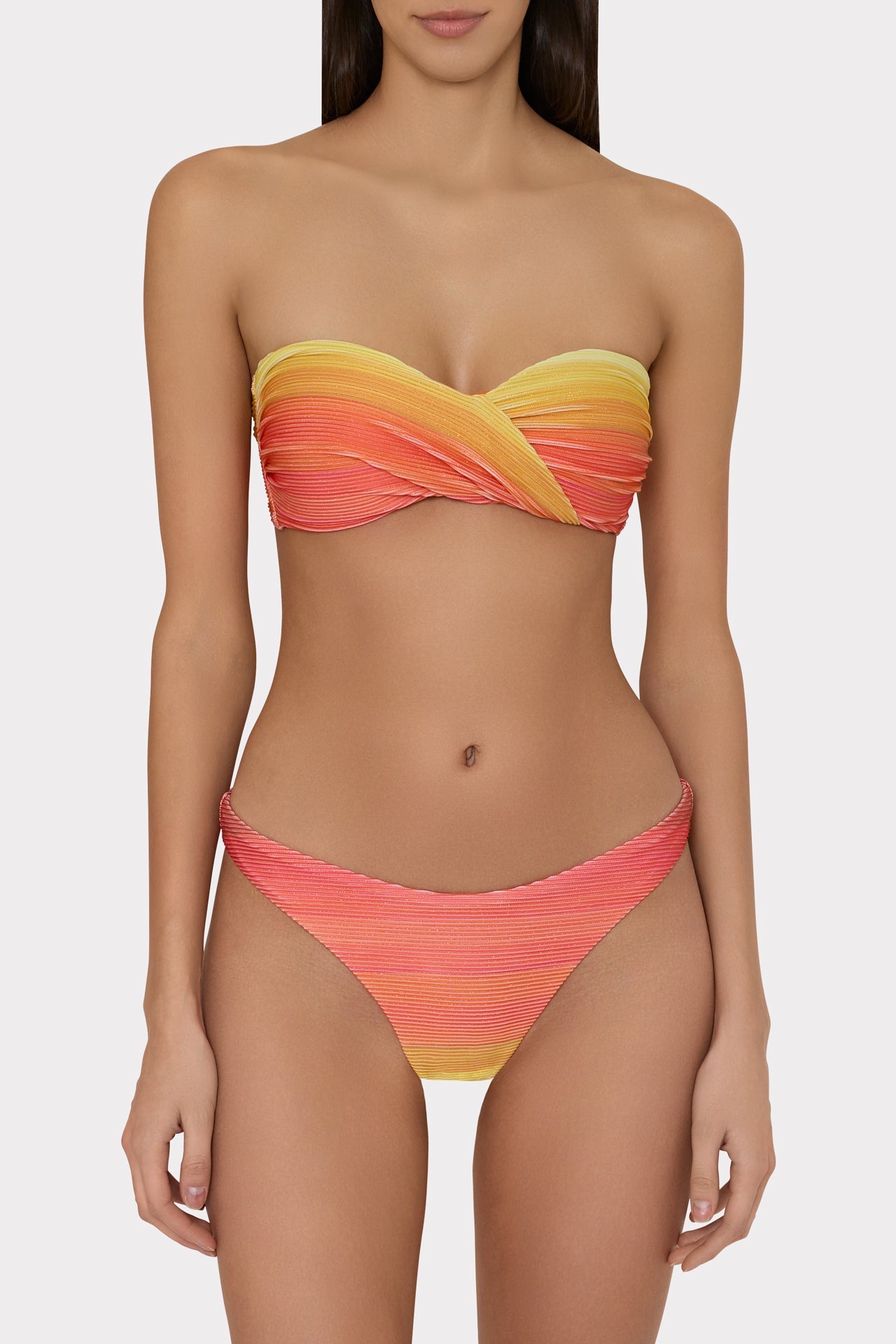 Sunset Stripe Twist Bandeau Top Multi | Milly Women