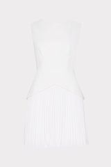 Haddy Pleated Mini Dress Ecru | Milly Women